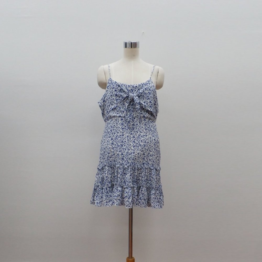 Slip Mini Dress with Tied Knot at Chest
